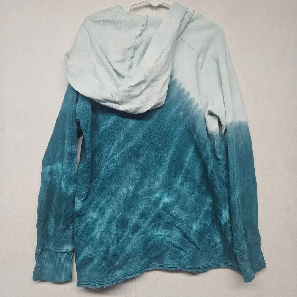 Old Navy Girls Hoodie Teal Blue Ombre Tie Dye Sweatshirt Size Medium 8 Pullover